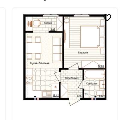 Купити квартиру - Київ, Максимовича Михайла (Трутенка Онуфрія) вул.24, ЖК Нова Англія. Продаж нерухомості - Голосіївський район, вторинний ринок і новобуд недорого, ціна до 67000$, оголошення №1995087 фото 3